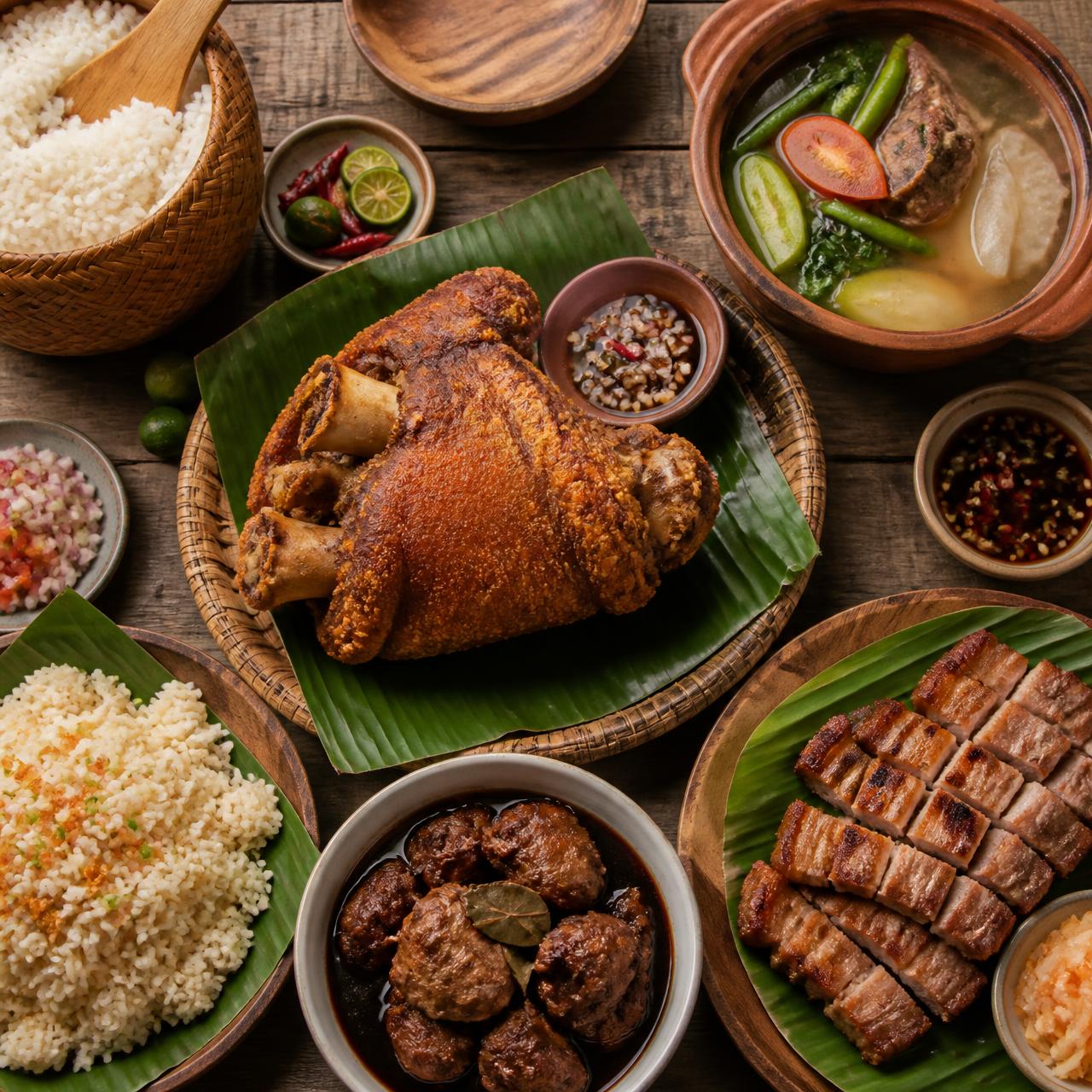 Filipino dishes served family style at Café Katerina